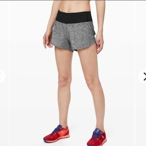Lululemon Speed Up Shorts 4" Long Size 4 Tall Heather Lux Multi Black / Black